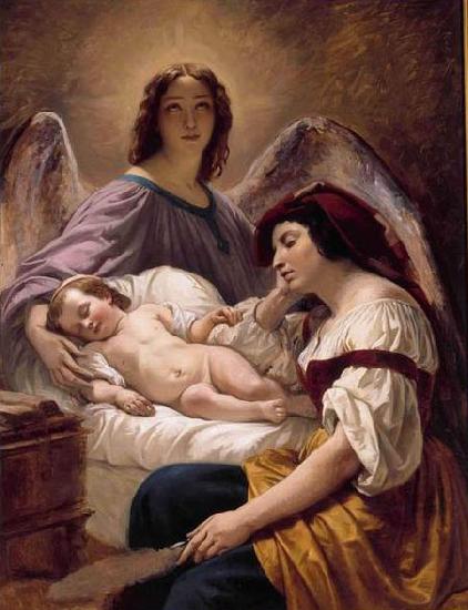 Henri Decaisne L'Ange gardien oil painting image